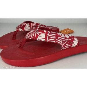 FLIP FLOP Thong Sandals Men's Size 11 Red Soft Science Waterfall Palm